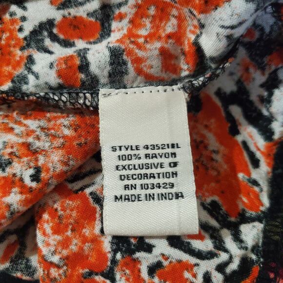 Caffé Marrakesh Floral 3/4 Sleeve Babydoll Boho Blouse Womens Sz 2X Hippie Top - Picture 8 of 10